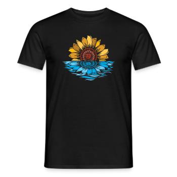 Sonnenblume Meer Sonnenuntergang Blumen Wasser - Männer T-Shirt - Schwarz - Vorne - AI Model Male 178 light (178cm)