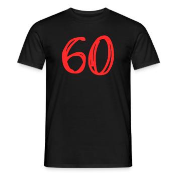 60. 60 ANS. 60e ANNIVERSAIRE. ANNIVERSAIRE 60 ANS. - T-shirt homme - noir - Devant - AI Model Male 178 light (178cm)