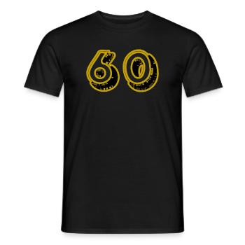 60. 60 ANS. 60e ANNIVERSAIRE. ANNIVERSAIRE 60 ANS. - T-shirt homme - noir - Devant - AI Model Male 178 light (178cm)
