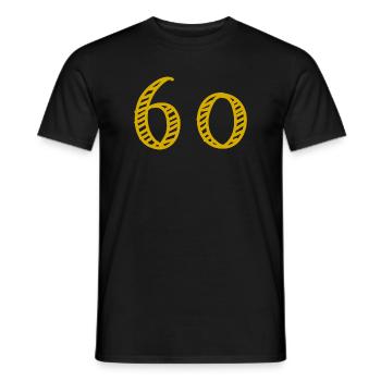 60. 60 ANS. 60e ANNIVERSAIRE. ANNIVERSAIRE 60 ANS. - T-shirt homme - noir - Devant - AI Model Male 178 light (178cm)