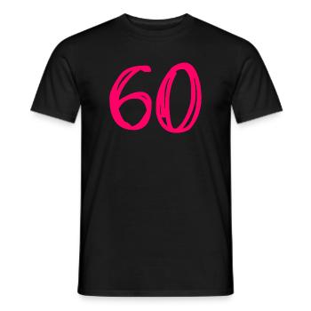 60. 60 ANS. 60e ANNIVERSAIRE. ANNIVERSAIRE 60 ANS. - T-shirt homme - noir - Devant - AI Model Male 178 light (178cm)