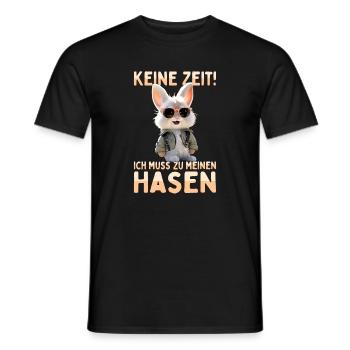 Hase Kaninchen Bunny Ich Muss Zu Meinen Hasen - Männer T-Shirt - Schwarz - Vorne - AI Model Male 178 light (178cm)