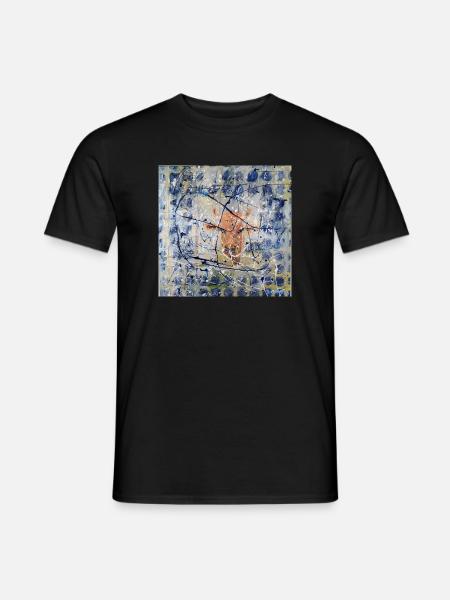 Abstraktes Tierporträt mit Kuh - Männer T-Shirt - Schwarz