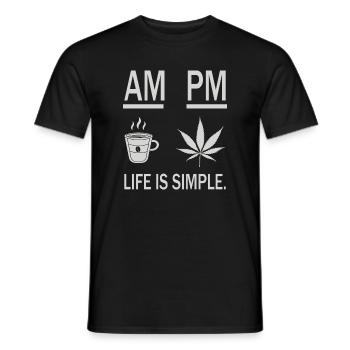 Coffee and weed - Men's T-Shirt - black - Front - AI Model Male 178 light (178cm)