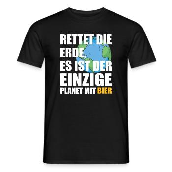 Bier Planet Retten - Männer T-Shirt - Schwarz - Vorne - AI Model Male 178 light (178cm)