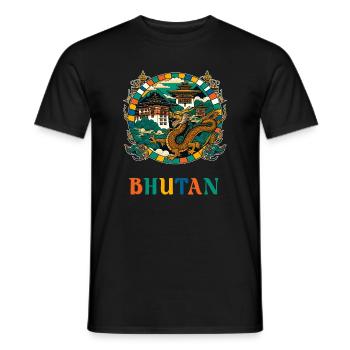 Bhutan Dragon South Asia Thimphu - Men's T-Shirt - black - Front - AI Model Male 178 light (178cm)