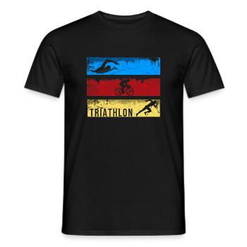 Triathlon - Männer T-Shirt - Schwarz - Vorne - AI Model Male 178 light (178cm)