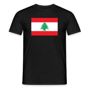 Libanon Flagge - Männer T-Shirt - Schwarz - Vorne - AI Model Male 178 light (178cm)