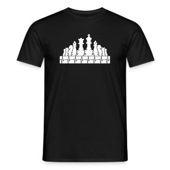 Herzschlag Schachbrett Schachfiguren Symbol Logo - Männer T-Shirt - Schwarz - Vorne - AI Model Male 178 light (178cm)