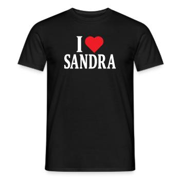t-shirt J’aime Sandra t-shirt idée cadeau - T-shirt homme - noir - Devant - AI Model Male 178 light (178cm)