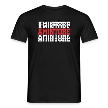 Amintore t-shirt gift t-shirt stacked text - Men's T-Shirt - black - Front - AI Model Male 178 light (178cm)