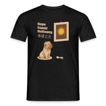 Dog and Tennis Ball Picture - Men's T-Shirt - black - Front - AI Model Male 178 light (178cm)