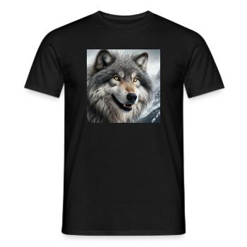Wolf - Männer T-Shirt - Schwarz - Vorne - AI Model Male 178 light (178cm)