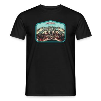 Illustration: Georgentor, Dresde - T-shirt homme - noir - Devant - AI Model Male 178 light (178cm)
