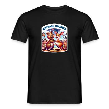 Australien Känguru und Quokka Design - Männer T-Shirt - Schwarz - Vorne - AI Model Male 178 light (178cm)
