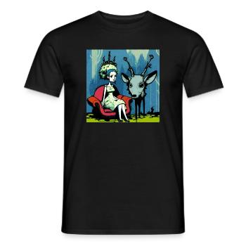 Psychedelic deer 01 - T-shirt homme - noir - Devant - AI Model Male 178 light (178cm)