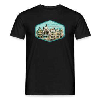 Historisches Zentrum: Frankfurter Rathaus - Männer T-Shirt - Schwarz - Vorne - AI Model Male 178 light (178cm)