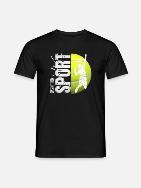 Eins mit dem Sport - Tennis - Männer T-Shirt - Schwarz