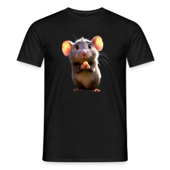 Rat, Cute Mouse, Rodents, Dwarf Mouse, Small Rats - Men's T-Shirt - black - Front - AI Model Male 178 light (178cm)