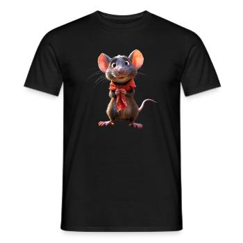 Rat, Cute Mouse, Rodents, Dwarf Mouse, Small Rats - Men's T-Shirt - black - Front - AI Model Male 178 light (178cm)