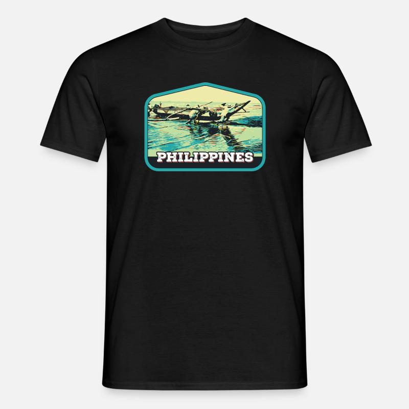 Authentisches Angeln auf den Philippinen - Männer T-Shirt - Schwarz