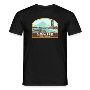 Ruinen von Cagsawa, Vulkan Mayon, Philippinen - Männer T-Shirt - Schwarz - Vorne - AI Model Male 178 light (178cm)