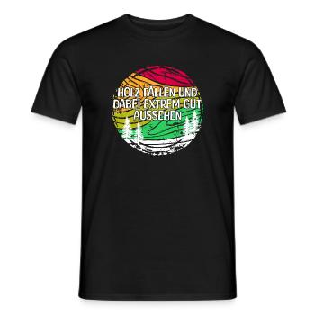 Bûcheron Woodland bois déclaration bois arbre de menuiserie - T-shirt homme - noir - Devant - AI Model Male 178 light (178cm)
