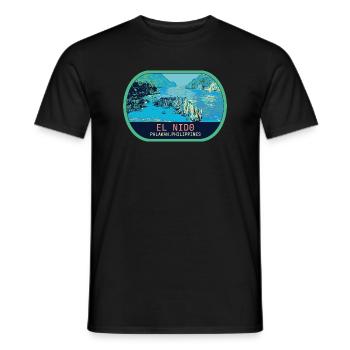 Époustouflant El Nido : Vue Aérienne Paradisiaque - T-shirt homme - noir - Devant - AI Model Male 178 light (178cm)