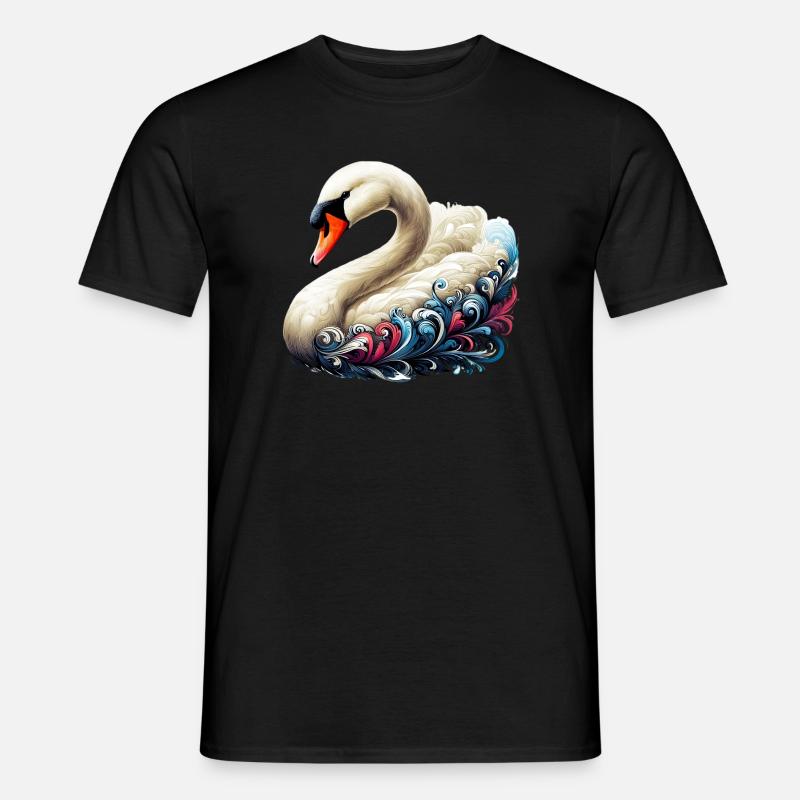 Schwan - Männer T-Shirt - Schwarz