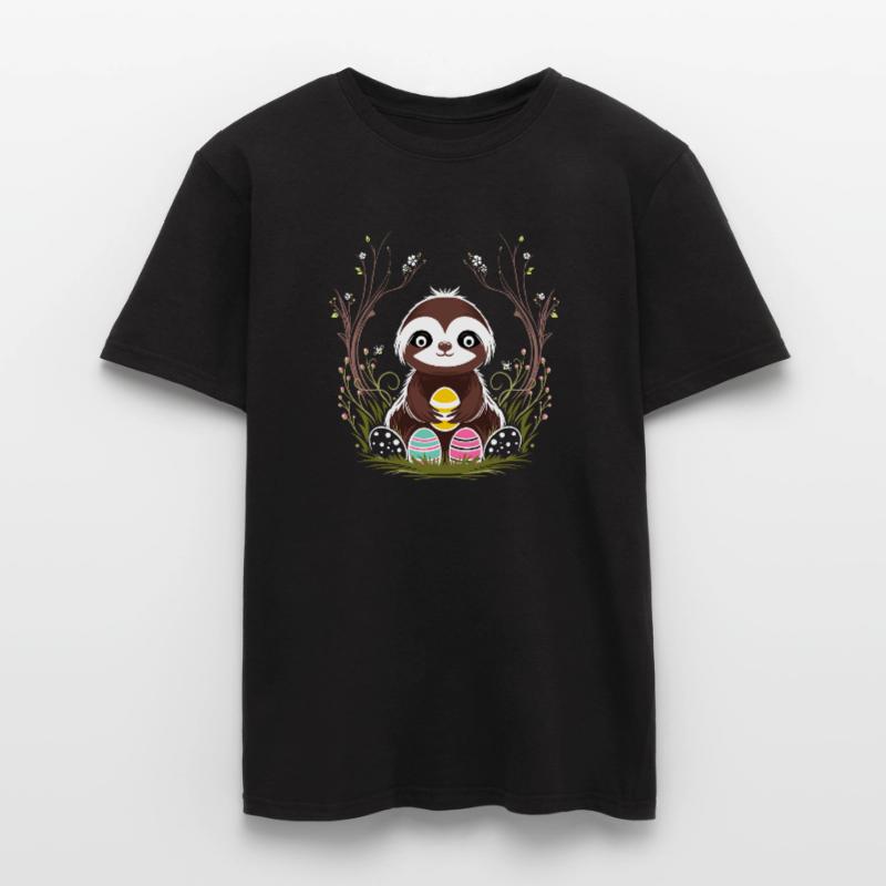 Easter Sloth with Easter Eggs in Spring Men’s T-shirt