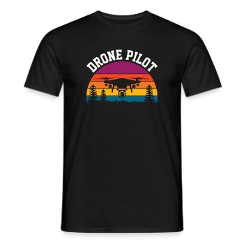 Pilote de drone - T-shirt homme - noir - Devant - AI Model Male 178 light (178cm)