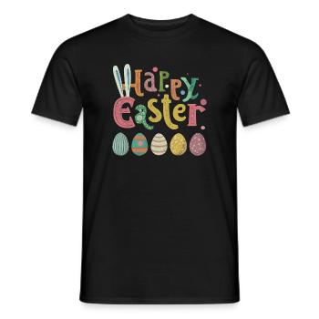 Buntes Osterei Mit Fröhlichen Details - Männer T-Shirt - Schwarz - Vorne - AI Model Male 178 light (178cm)