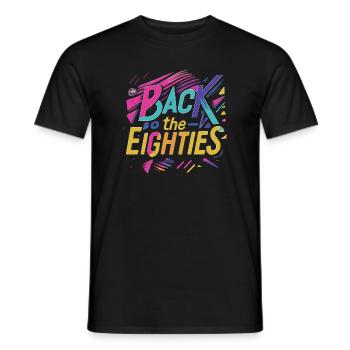 Colorful 80s Neon Lettering - Men's T-Shirt - black - Front - AI Model Male 178 light (178cm)