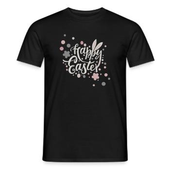 Easter greetings with flowers and pastel colors - Men's T-Shirt - black - Front - AI Model Male 178 light (178cm)