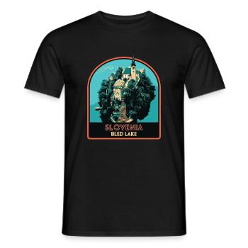 Entdecken Sie die Pracht von Bled in Slowenien - Männer T-Shirt - Schwarz - Vorne - AI Model Male 178 light (178cm)