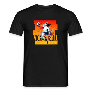 Volleyball - Männer T-Shirt - Schwarz - Vorne - AI Model Male 178 light (178cm)