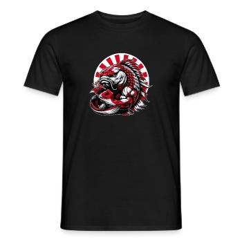Koi Fisch Japan Nationalflagge Karpfen - Männer T-Shirt - Schwarz - Vorne - AI Model Male 178 light (178cm)