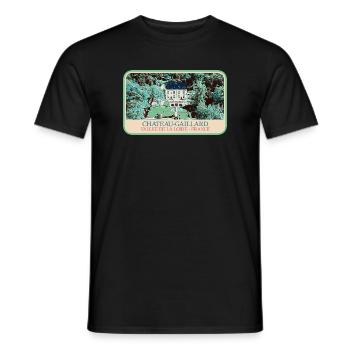 Illustration Château-Gaillard, Loire Valley - Men's T-Shirt - black - Front - AI Model Male 178 light (178cm)