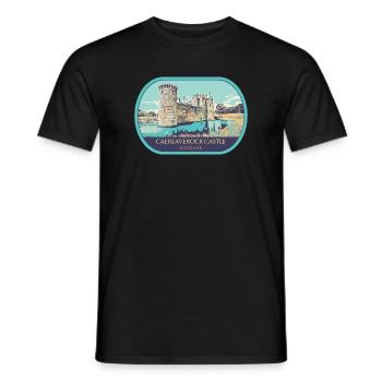 Illustration Caerlaverock Castle, Schottland - Männer T-Shirt - Schwarz - Vorne - AI Model Male 178 light (178cm)