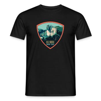 Illustration Château Eltz, Moselle, Allemagne - T-shirt homme - noir - Devant - AI Model Male 178 light (178cm)