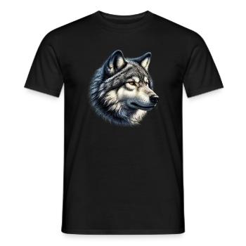 Wolf - Men's T-Shirt - black - Front - AI Model Male 178 light (178cm)