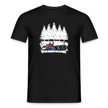 Forest, Wood, Sawdust, Tree, Forest, Forestry, Forestry - Men's T-Shirt - black - Front - AI Model Male 178 light (178cm)