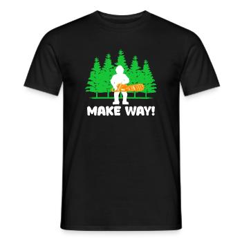 Bûcheron boiserie arbre tronçonneuse déclaration - T-shirt homme - noir - Devant - AI Model Male 178 light (178cm)