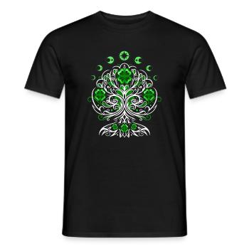 St Patricks Day Lebensbaum mit Mondphasen - Männer T-Shirt - Schwarz - Vorne - AI Model Male 178 light (178cm)