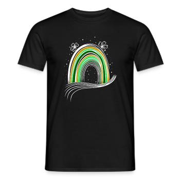 Arc en ciel de la fête irlandaise avec Shamrock St Patrick’s Day - T-shirt homme - noir - Devant - AI Model Male 178 light (178cm)