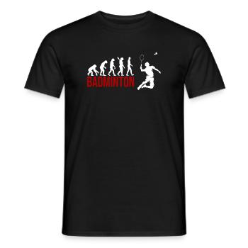 Evolution Badminton - Männer T-Shirt - Schwarz - Vorne - AI Model Male 178 light (178cm)