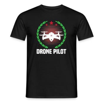 Pilote de drone - T-shirt homme - noir - Devant - AI Model Male 178 light (178cm)
