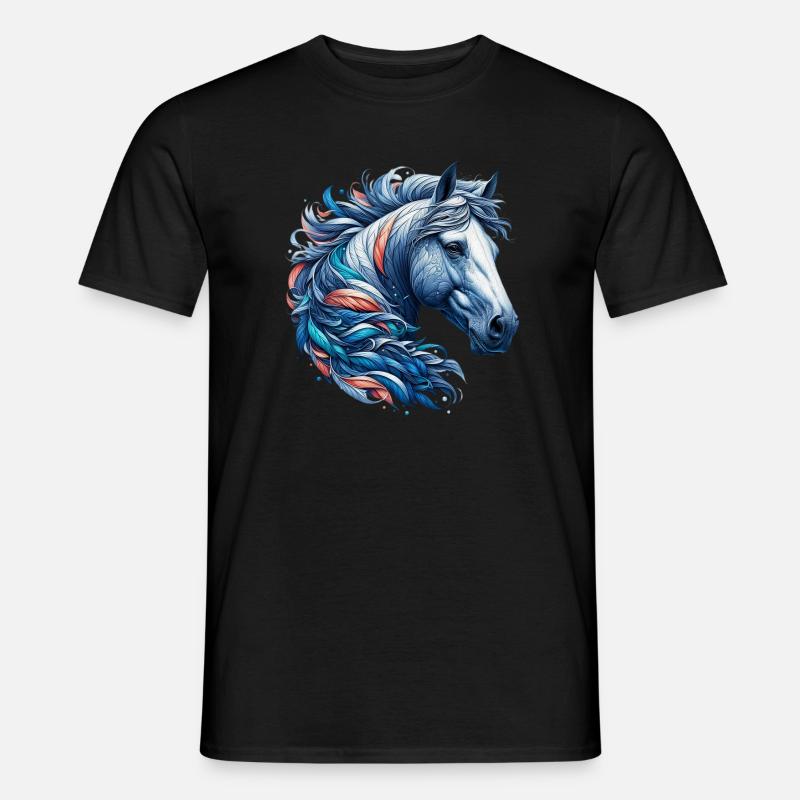 Pferd - Männer T-Shirt - Schwarz
