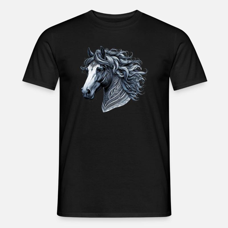 Pferd - Männer T-Shirt - Schwarz