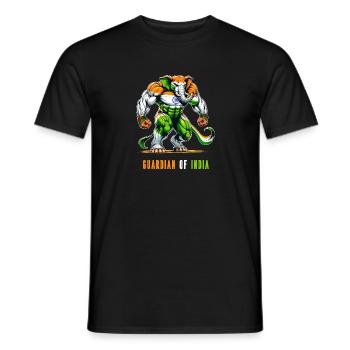 Inde Drapeaux nationaux des éléphants - T-shirt homme - noir - Devant - AI Model Male 178 light (178cm)